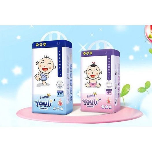 Tã/Bỉm Sơ Sinh YOULI Tý Quậy Dán/Quần Đai Chun Mềm Mại, Mỏng Nhẹ Siêu Thấm Hút Đủ Size NB - 3XL Cho Bé Dưới 5 kg - 25 kg