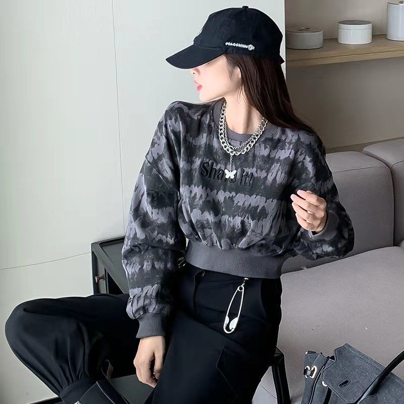 Áo Sweater Tay Dài Nhuộm Màu Dáng Suông Thời Trang Phong Cách Hàn Quốc Cho Nữ