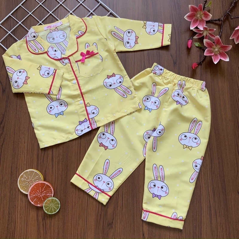 Bộ Pijama Kate thái dài tay họa tiết xinh xắn cho bé gái  - Hirokids