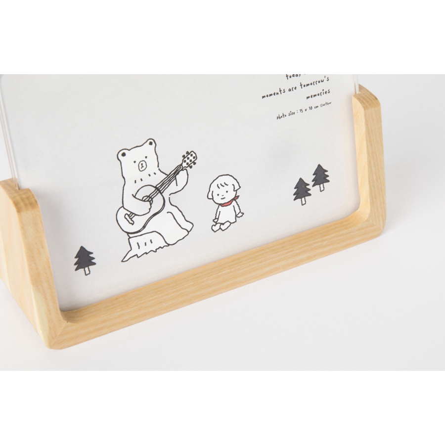 Khung Ảnh Gỗ ARTBOX Hàn Quốc Đế Khối Tam Giác Đơn Giản Hình Cô Gái Và Gấu