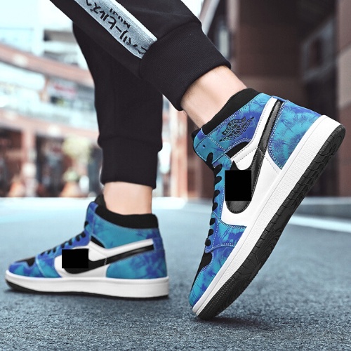 Giày Air Jordan 1 Retro High 1:1 xanh loang độc lạ phong cách Hàn Quốc