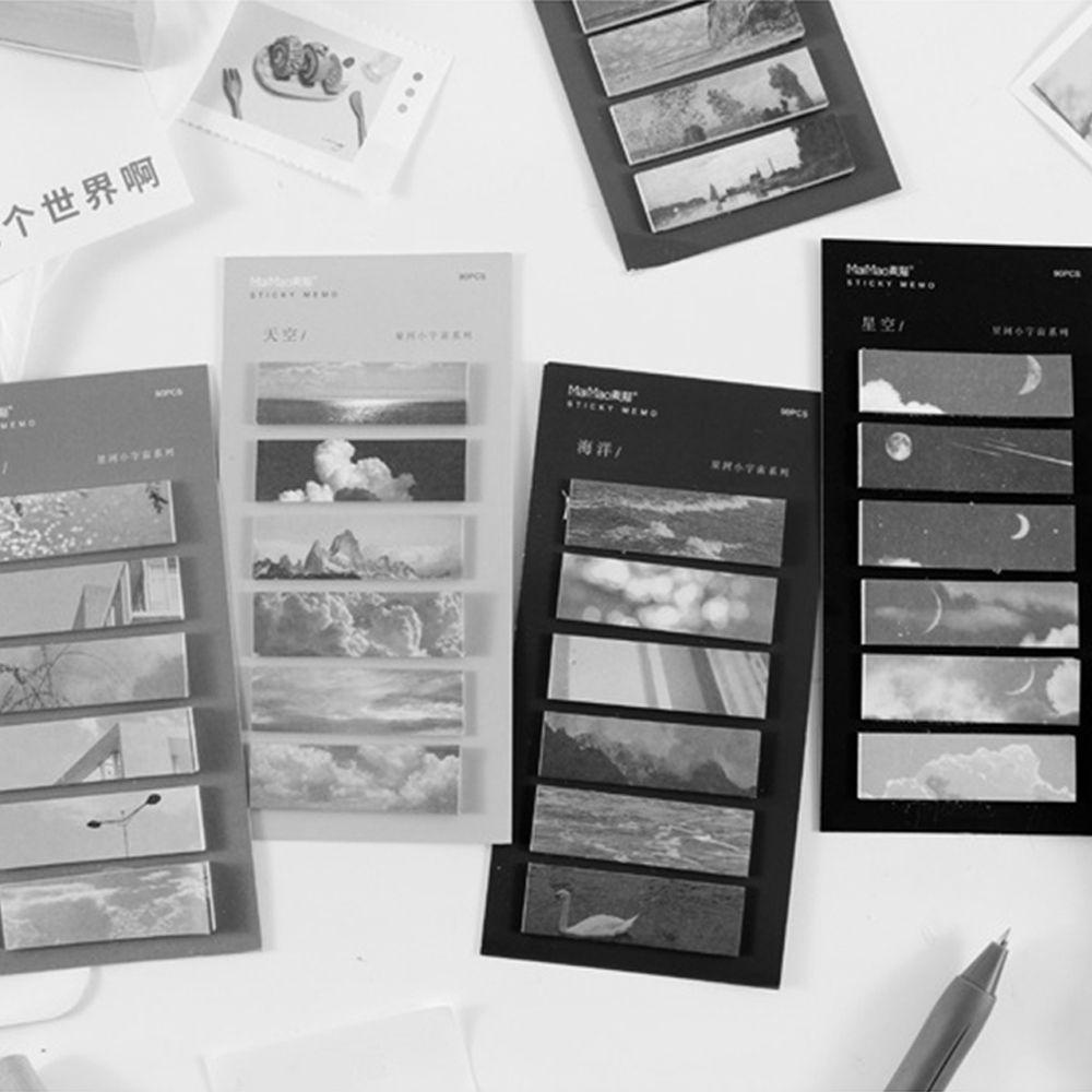 Mmluck Set 90 Tờ Giấy Dán Ghi Chú Tự Dính Hình Phong Cảnh Hoa Lá Phong Cảnh Ins