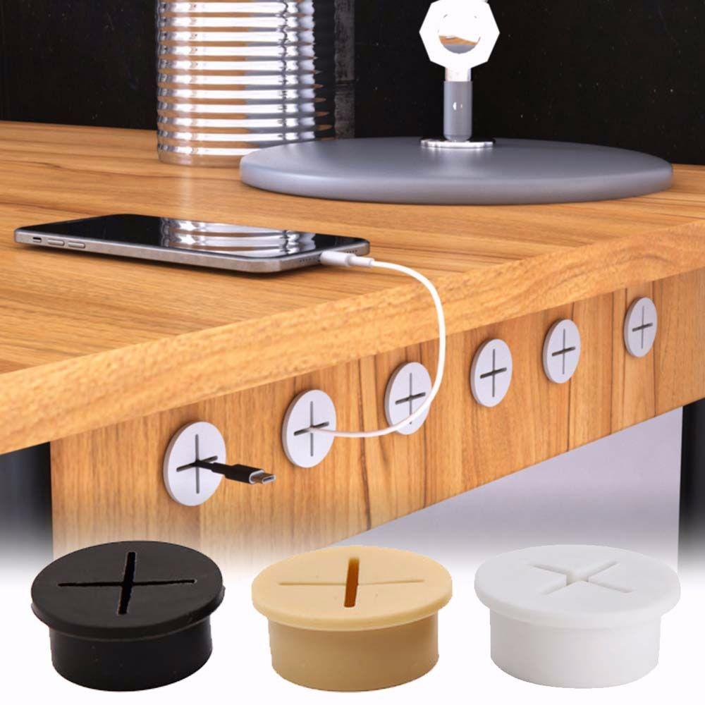 Vòng Kẹp Giữ Dây Cáp Linh Hoạt Để Bàn Văn Phòng / Máy Tính PC USB