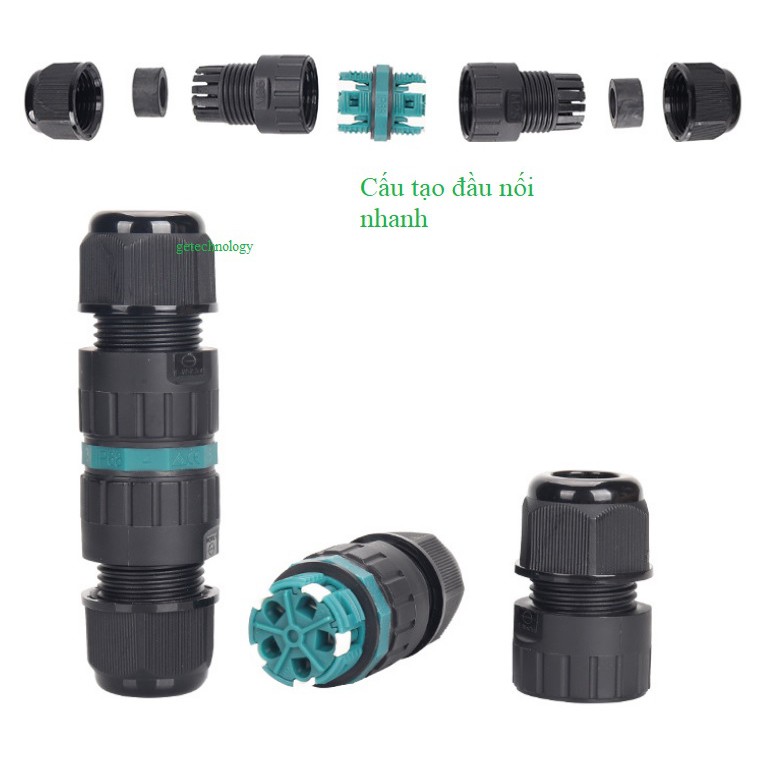 Cút nối dây điện thẳng M20-3P Đầu nối thẳng chống nước M20-3P đầu nối nhanh chống nước M20-3P loại 3 lỗ