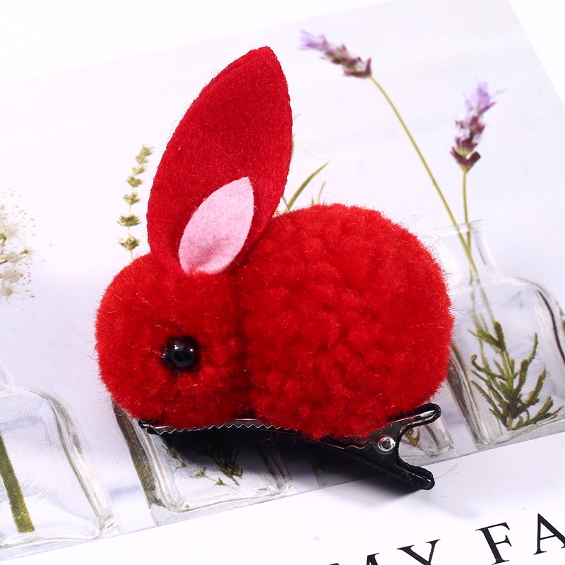 Kẹp Tóc Thỏ Bông Nhiều Màu Dễ Thương Cho Bé Gái