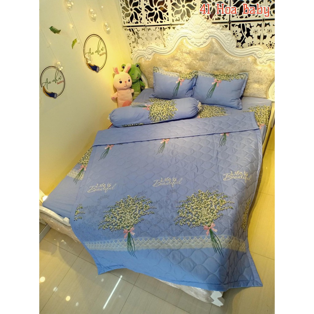 Bộ Hè 5 Món Chăn Ga Gối Và Ôm 2m2 ( được chọn mẫu)