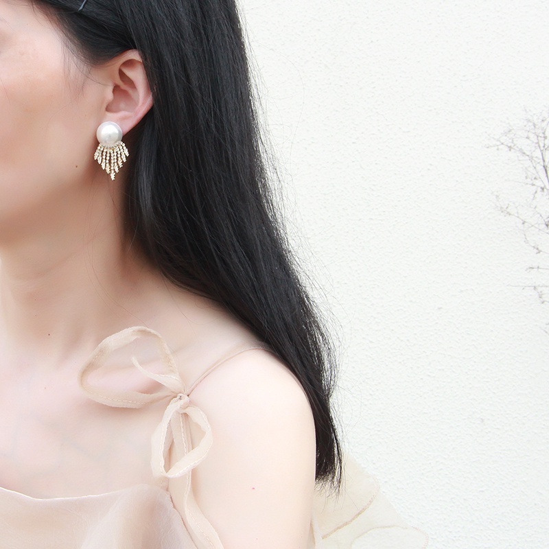 Bông Tai Tua Rua Hình Trái Tim Đính Ngọc Trai 2022 Cho Nữ AAA S925