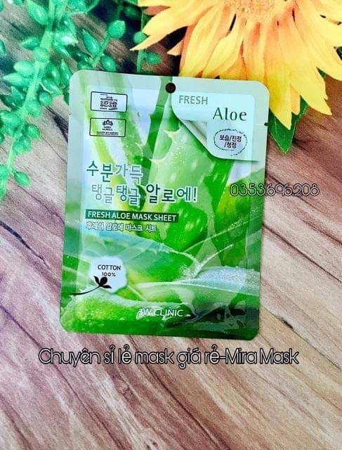 Mặt nạ chiết xuất nha đam 3W Clinic Fresh Aloe Mask Sheet