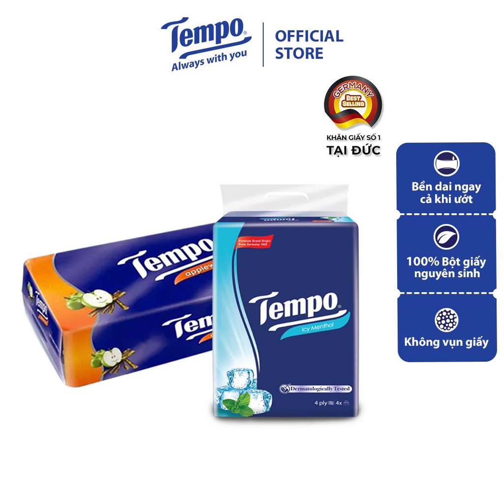 [DEAL SHOCK] 1 Lốc Tempo cao cấp Giấy vệ sinh Toipa &amp; 1 Lốc Khăn giấy rút Softpack