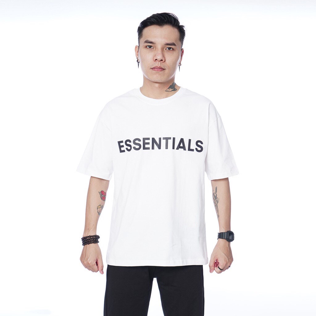 Áo THUN ESSENTIALS COTTON  - Vải Cao Cấp - TE Đen