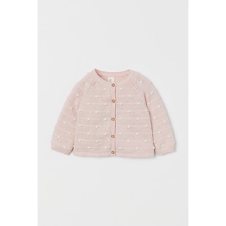 Áo cardigan hồng bé gái hm size 9-12m