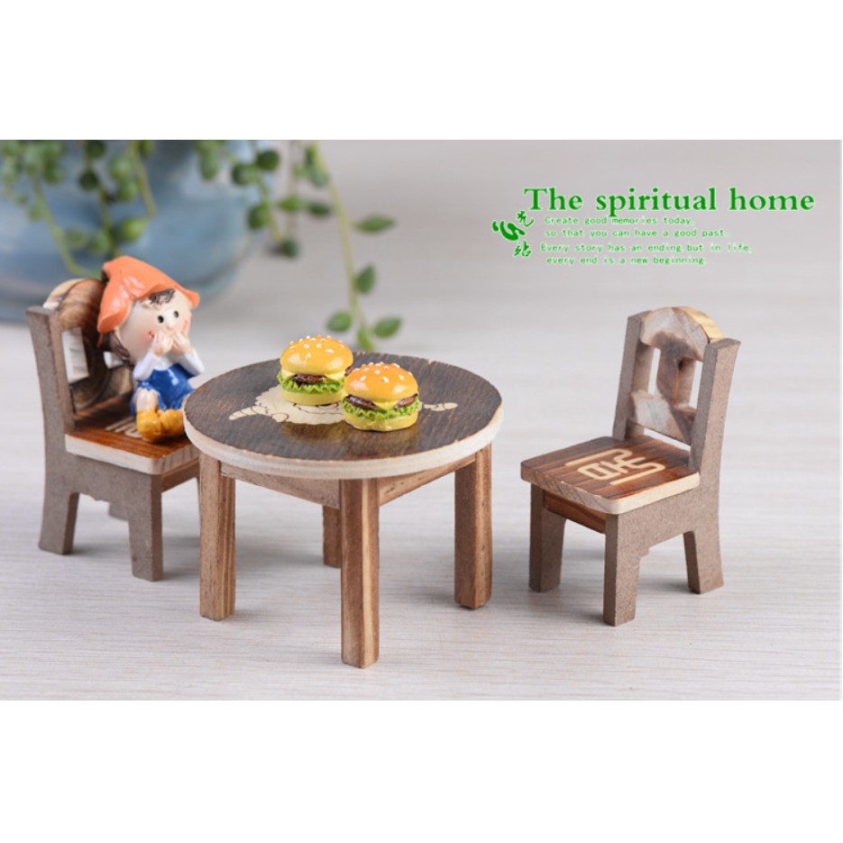 Combo 02 charm Mô hình bánh hamburger trang trí nhà búp bê, tiểu cảnh và bonsai