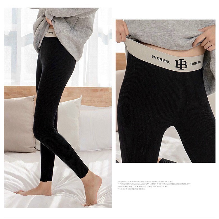 [ Giảm 10k đơn 50k] [SIÊU RẺ] Quần legging tăm BUTBERRL nữ cạp cao lót lông mềm mại giữ nhiệt tốt siêu ấm