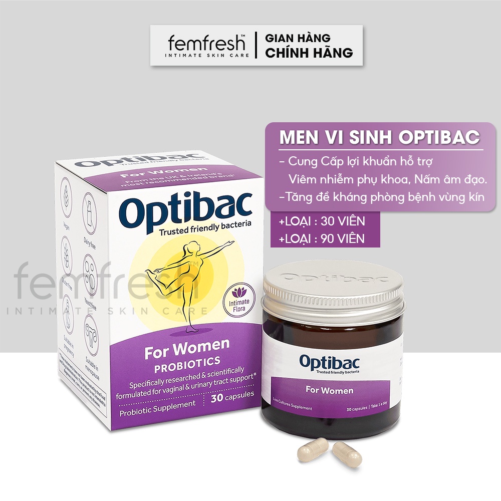 Men Vi Sinh Optibac Probiotics For Women (Optibac Tím) Hộp 30 viên/ 90 viên