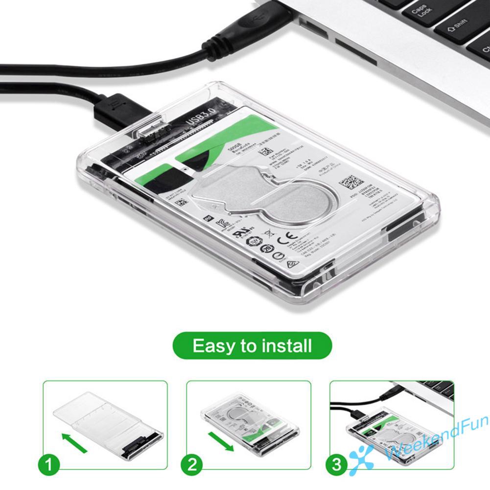 Hộp Đựng Ổ Cứng Gắn Ngoài 2.5 Inch Usb 3.0 Sata Hdd Ssd