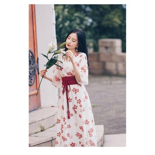 Váy voan hoa Nhật Bản