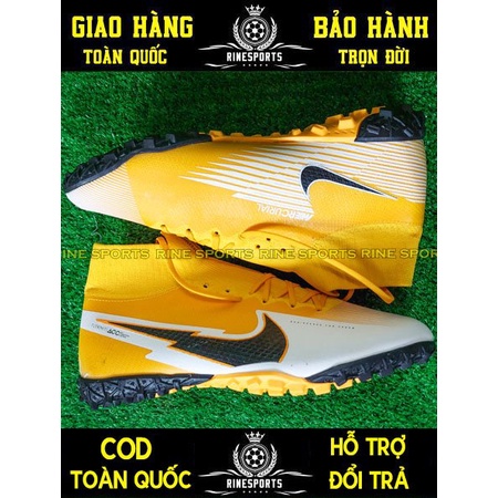 ĐÁ GIÀY BÓNG ĐÁ NHÂN TẠO (TF)  Mercurial Vapor 13 PRO MÀU VÀNG HÀNG SUPER THAILAND