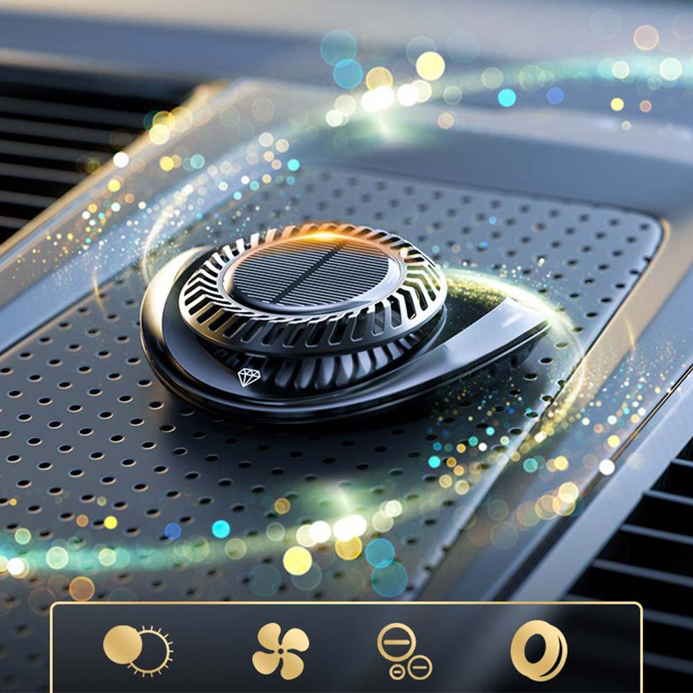 Car perfume solar rotating aromatherapy car hidden number plate car interior accessories ornaments