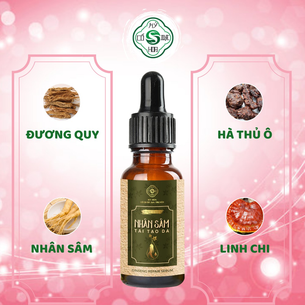 Serum phục hồi tái tạo da tinh chất nhân sâm thay da, dưỡng da căng bóng, trắng da, dưỡng ẩm, hết thâm Cổ dược Kỳ Hoa