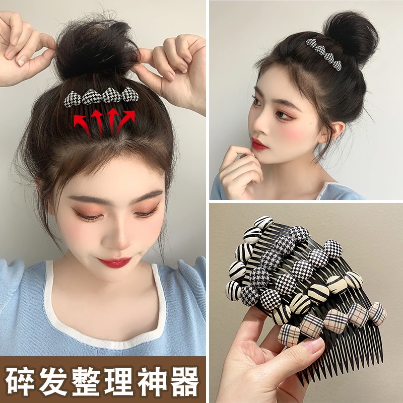 Lược Chải Tóc Họa Tiết Caro Phong Cách Hàn Quốc Cổ Điển Thời Trang Cho Nữ