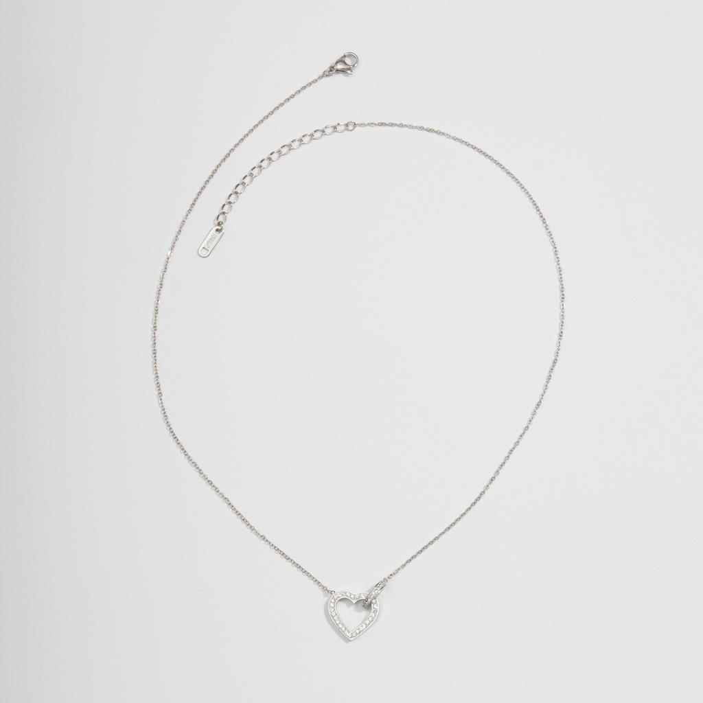 Dây chuyền nữ CDE Heart Lock Jewelry Stone Silver CDE6021