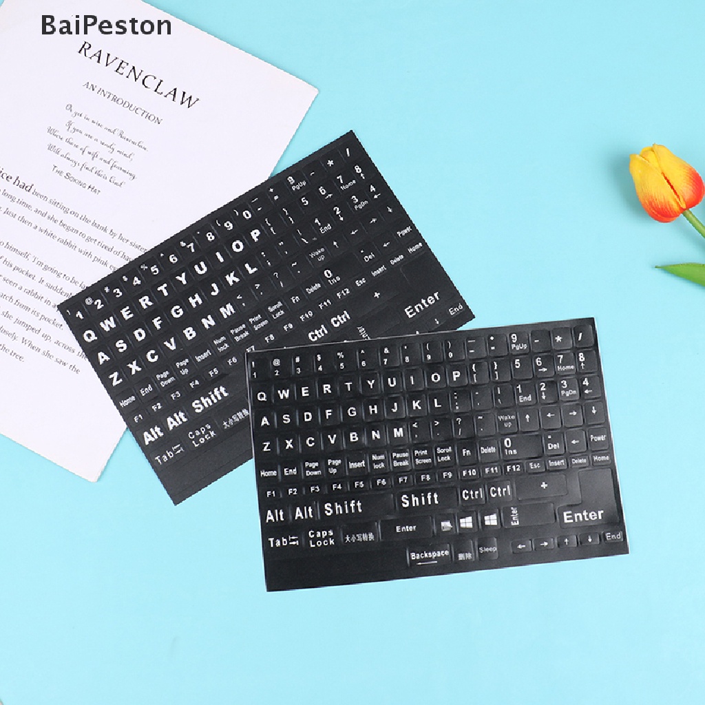 Miếng Dán Bàn Phím Máy Tính / Notebook Trong Suốt Mờ In Chữ Tiếng Anh ♨Nóng Bỏng