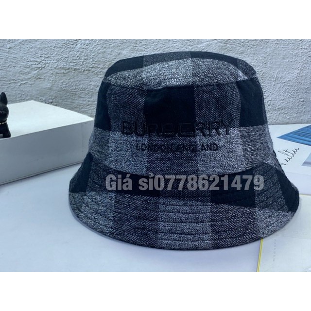 [Mã FAMARAL1 giảm 10K đơn 50K]Mũ bucket bo cụp caro thêu bubar thể thao thời trang (hình thật)