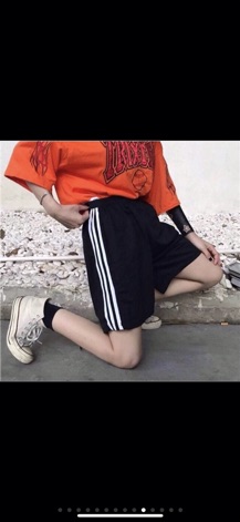 Quần Short Form Suông Phối Sọc