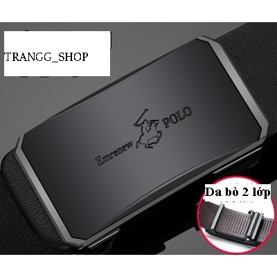 Thắt Lưng Nam Da Bò Cao Cấp Emrenew Polo 2 Lớp Full Hộp Đựng Mặt Khóa Hợp Kim