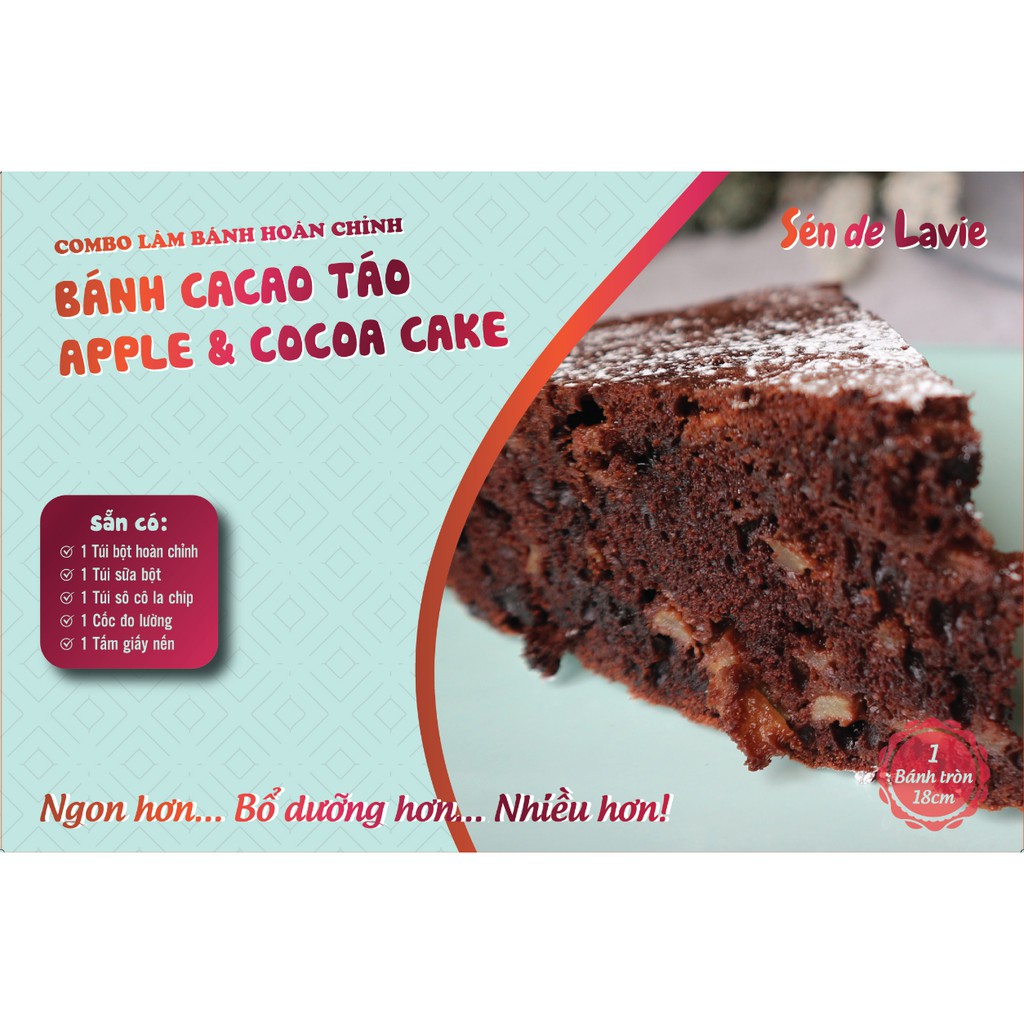 Combo làm Bánh Sô cô la Táo - apple chocolate cake - Sén de Lavie