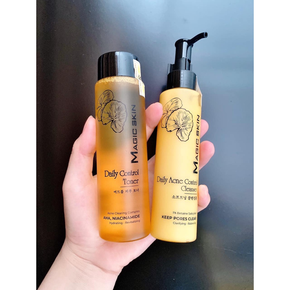 Combo RAU MÁ Magic Skin chăm sóc Da Mụn | Kem rửa mặt mụn &Toner Mụn