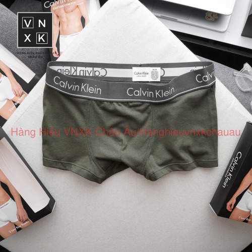 Hộp Pack 3 quần lót nam Boxer 𝐂𝐊 có 5 màu co giãn, thoáng khí, vải lụa cao cấp xuất xịn chính hãng