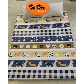 Ga chống thấm cotton hoạ tiết, ga chống thấm , ga chống thấm cotton kháng khuẩn, an toàn cho bé mẫu mèo cún kẻ