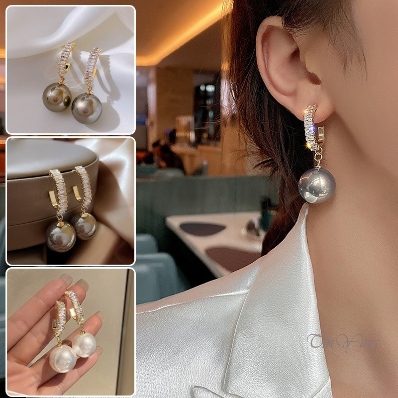 GETNOIVAS Hoa Tai Dáng Dài Đính Đá Và Ngọc Trai Nhân Tạo Thời Trang