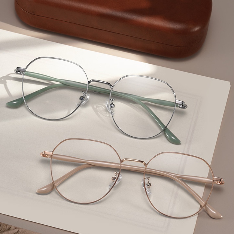 Kính Chống Ánh Sáng Xanh Gọng Tròn Oversized Thời Trang Hàn Quốc