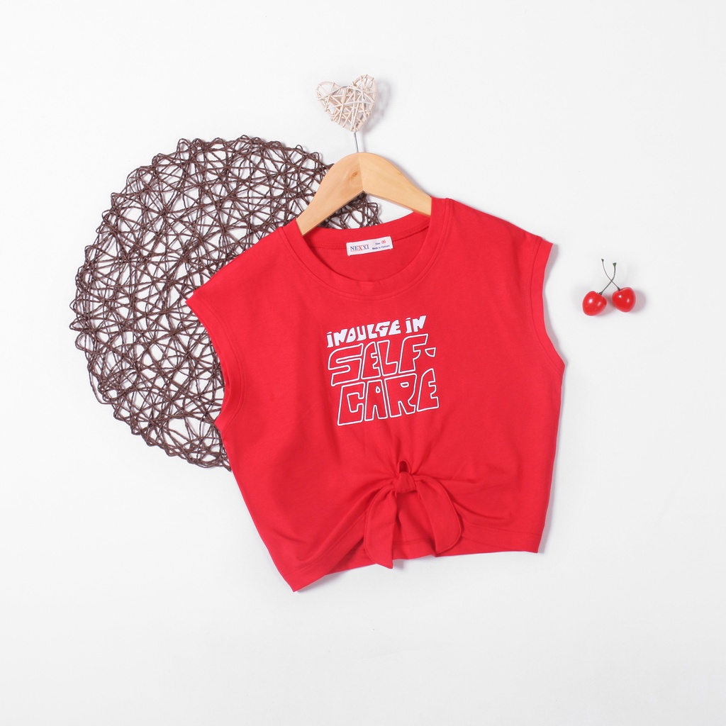 2209.ÁO THUN CROPTOP CỘT NƠ CARE