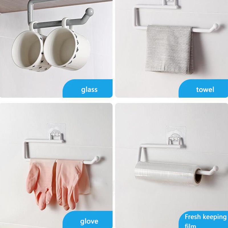 1 Giá Đỡ Cuộn Giấy Vệ Sinh Tự Dính Gắn Cửa Nhà Tắm/Nhà Bếp
