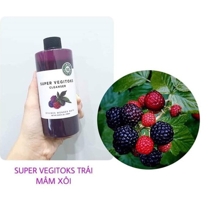 Sữa rửa mặt sủi bọt thải độc chiết xuất rau củ Wonder Bath Super Vegitoks Cleanser Purple 300ml - Tím