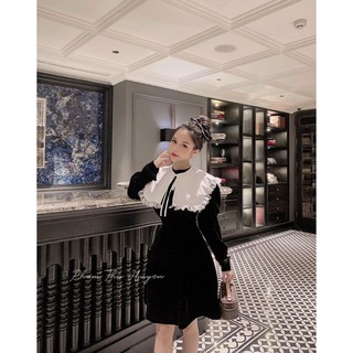 Váy xòe cổ bèo tay dài