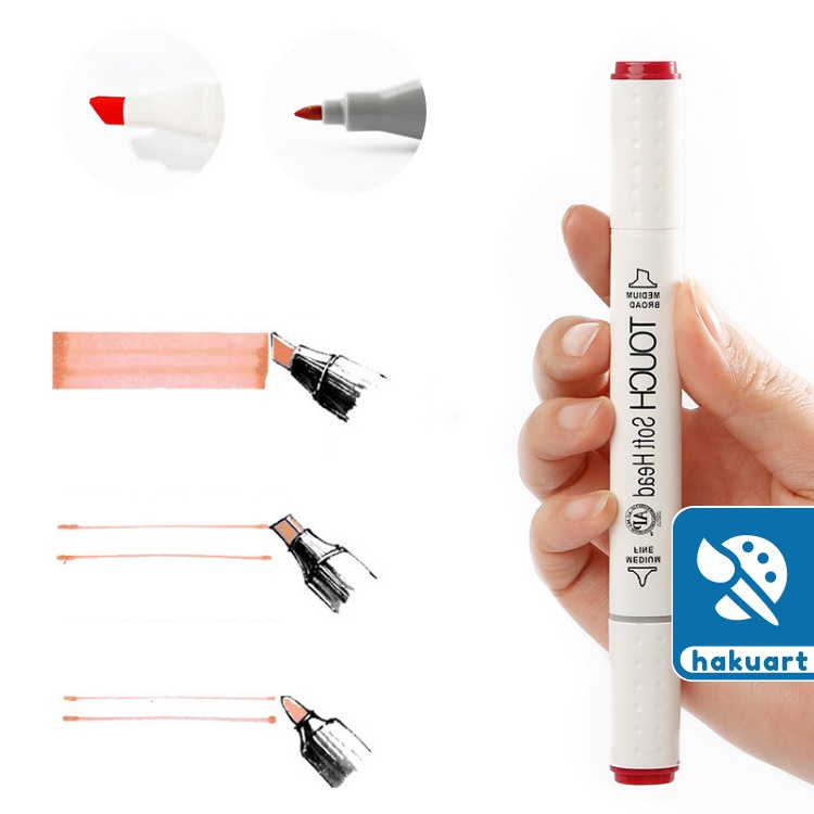 Bộ bút marker TOUCH SOFT HEAD (hộp nhựa), màu dạ SUPERIOR - Họa cụ Hakuart