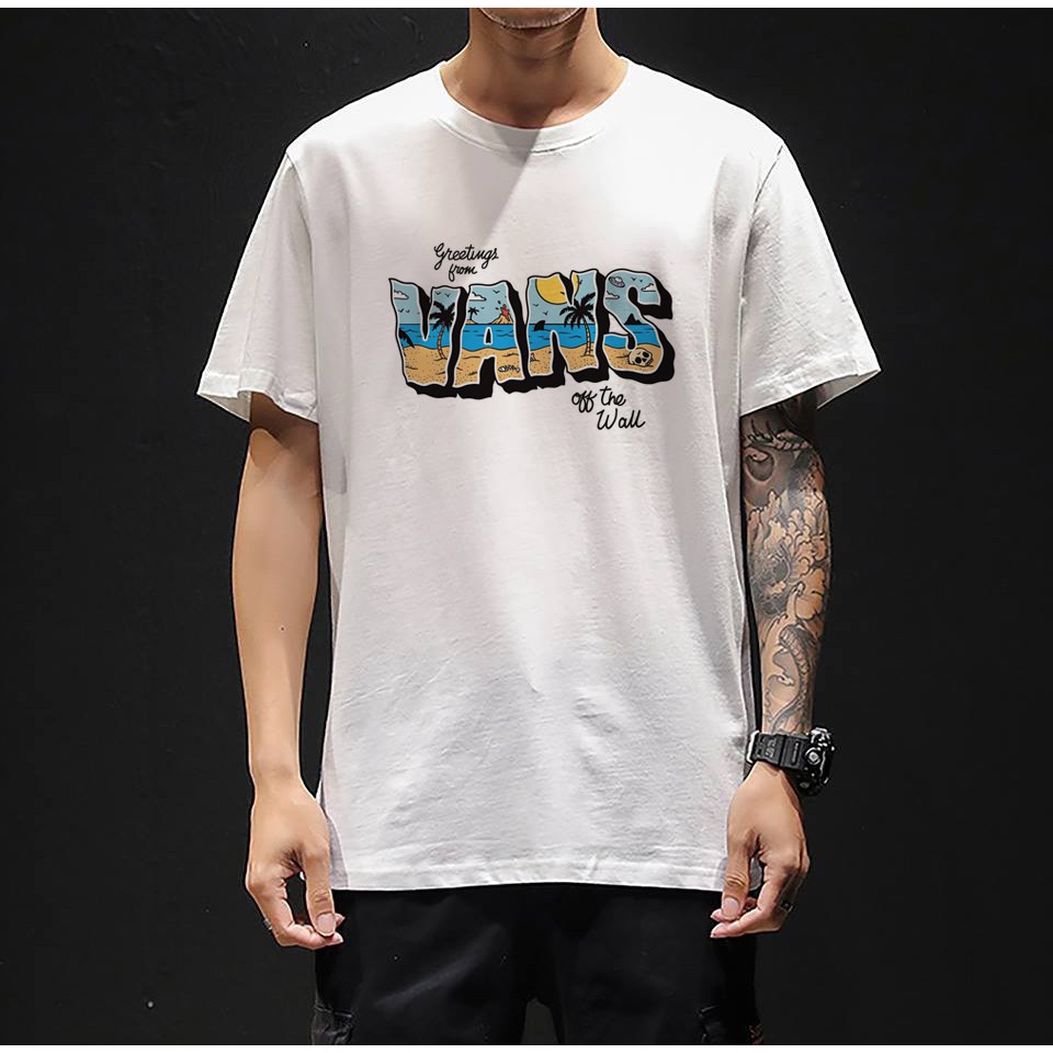 Áo thun tay lỡ nam nữ Vans Summer Unisex oversize form rộng áo phông rộng mùa hè basic tee phối quần jean Qlano