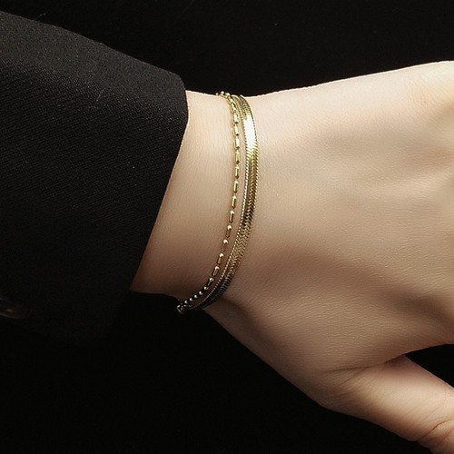 Lắc Tay Nữ 2 Vòng Titan Ko Đen TT 2949