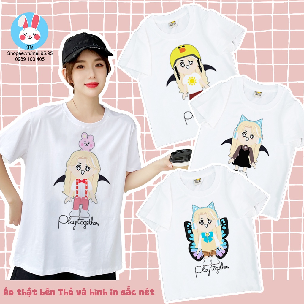 Áo thun Play Together giá rẻ - Mẫu trang phục tim, Mặt Trời, Choker Gotic, ROMY - Hình in sắc nét cute