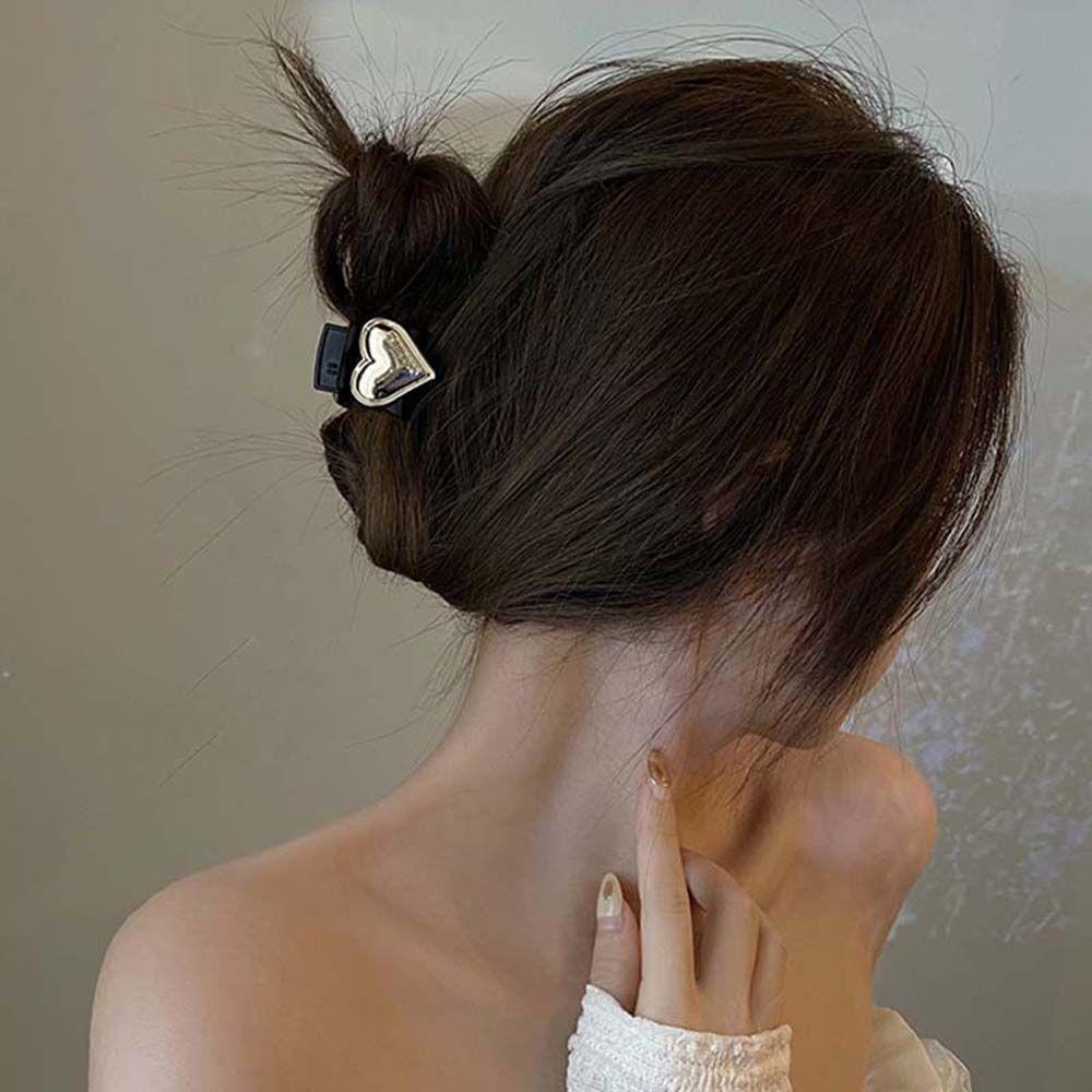Kẹp Tóc Càng Cua Nhỏ Cố Định Tóc Đuôi Ngựa Retro Hình Trái Tim Cao Cấp WMES15H Cho Nữ
