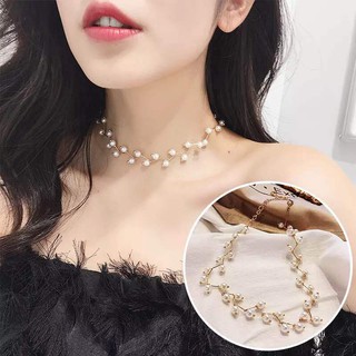 Image of AZ025 Mutiara rantai klavikula kalung wanita choker Korea kerah neckband