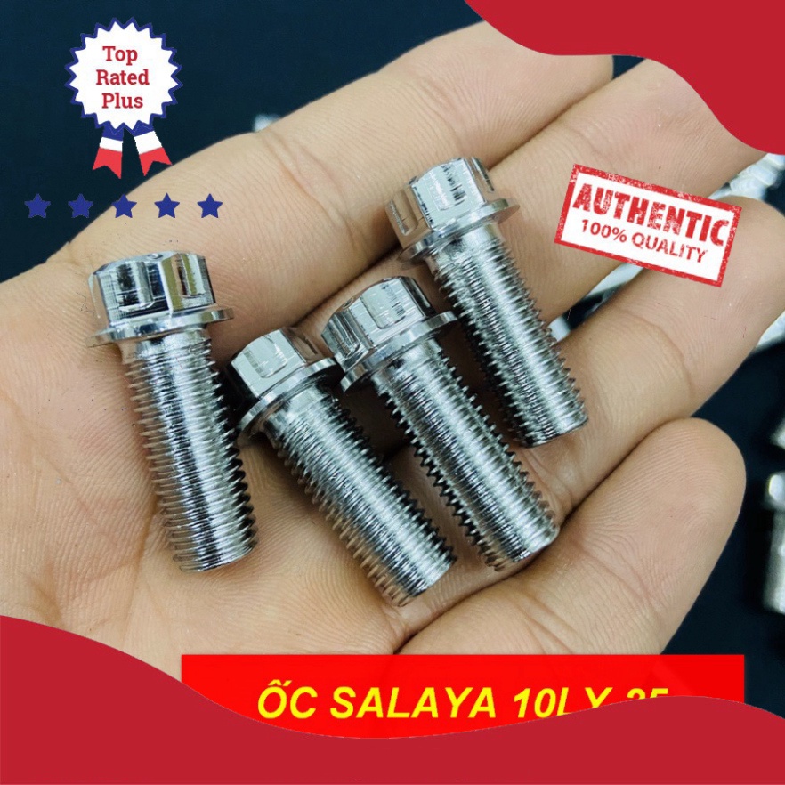 [HCM XẢ KHO MÙA DỊCH] ỐC INOX SALAYA 10LY4 PHÂN BẮT CHÂN PHUỘC, 10LY25 PHÂN BẮT HEO DẦU XE YAMAHA