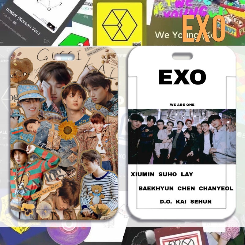 Ốp Điện Thoại Da Đựng Thẻ Phong Cách Nhóm Nhạc Kpop EXO