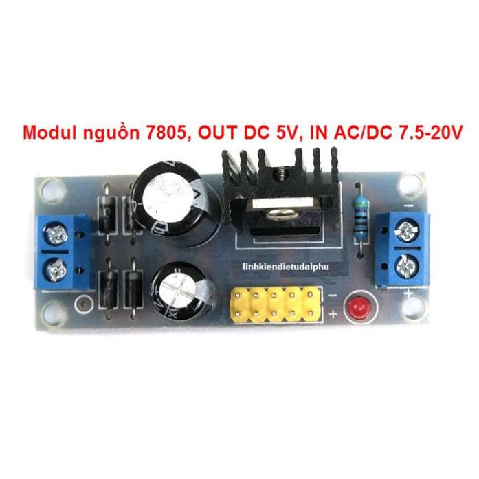 Module nguồn LM7805 ngõ ra 5VDC - ngõ vào AC / DC 7.5 - 20V