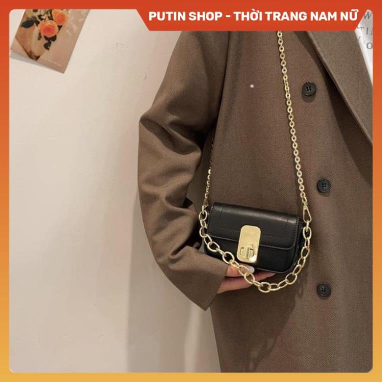Túi Xách Nữ Mini Xinh Xắn Thời Trang Phong Cách Hàn Quốc , Túi đeo chéo 3 màu  kèm dây xích bản to siêu đẹp