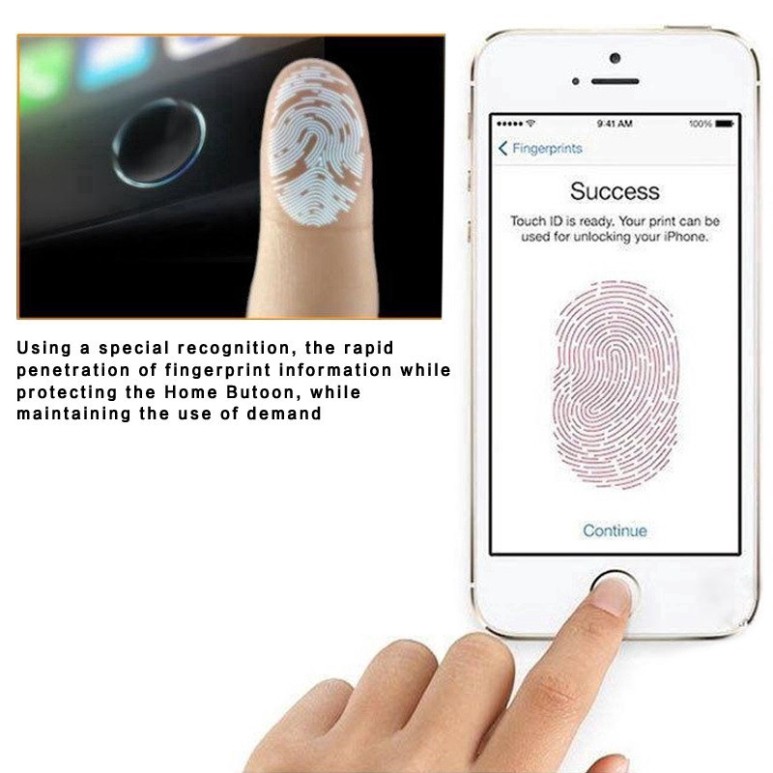 (thanh lý) Mua Một Tặng Một Touch ID Bảo Vệ Vân Tay Miễn Phí IPhone 5 5s SE 6 6s 7 8 Plus Fingerprint Sticker
